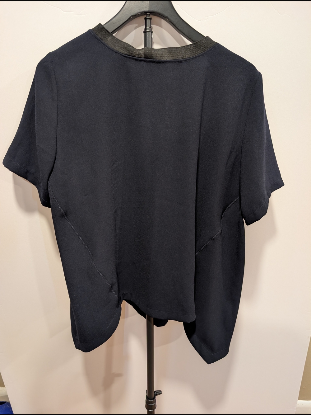 Zara Navy Blue Short Sleeve Crewneck Top - Size S - Picture 5 of 7